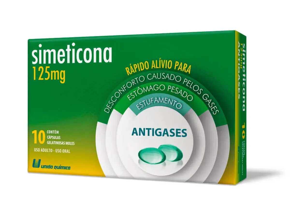 Simeticona 125mg União Química 10 Cápsulas Gelatinosas